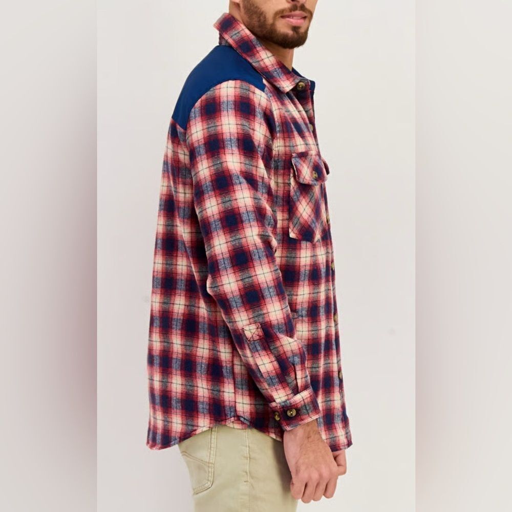 Avalanche Men Regular Fit Long Sleeves Checkered Casual Shirt Navy Large NWT - Picture 2 of 8